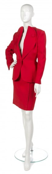 * A Pauline Trigere Red Ultra