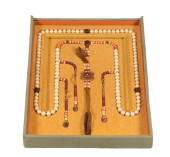 A PEARL-CARVED 'SHOU' INLAID W