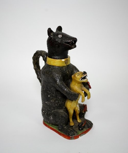 A pearlware' Bear Baiting' jug