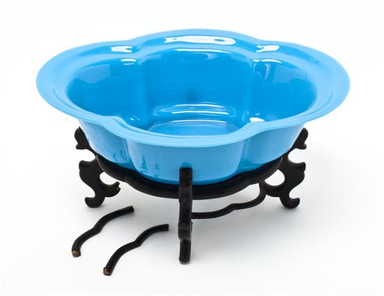 *A Peking Glass Bowl of low oval