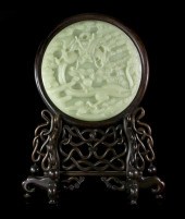 A Peking Glass Mounted Tablesc