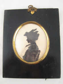 A pen and ink. silhouette of a lady