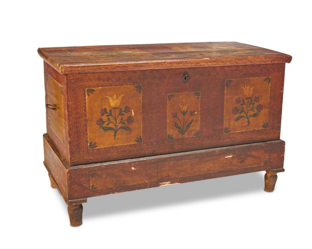 A PENNSYLVANIA DUTCH PAINTED WOOD