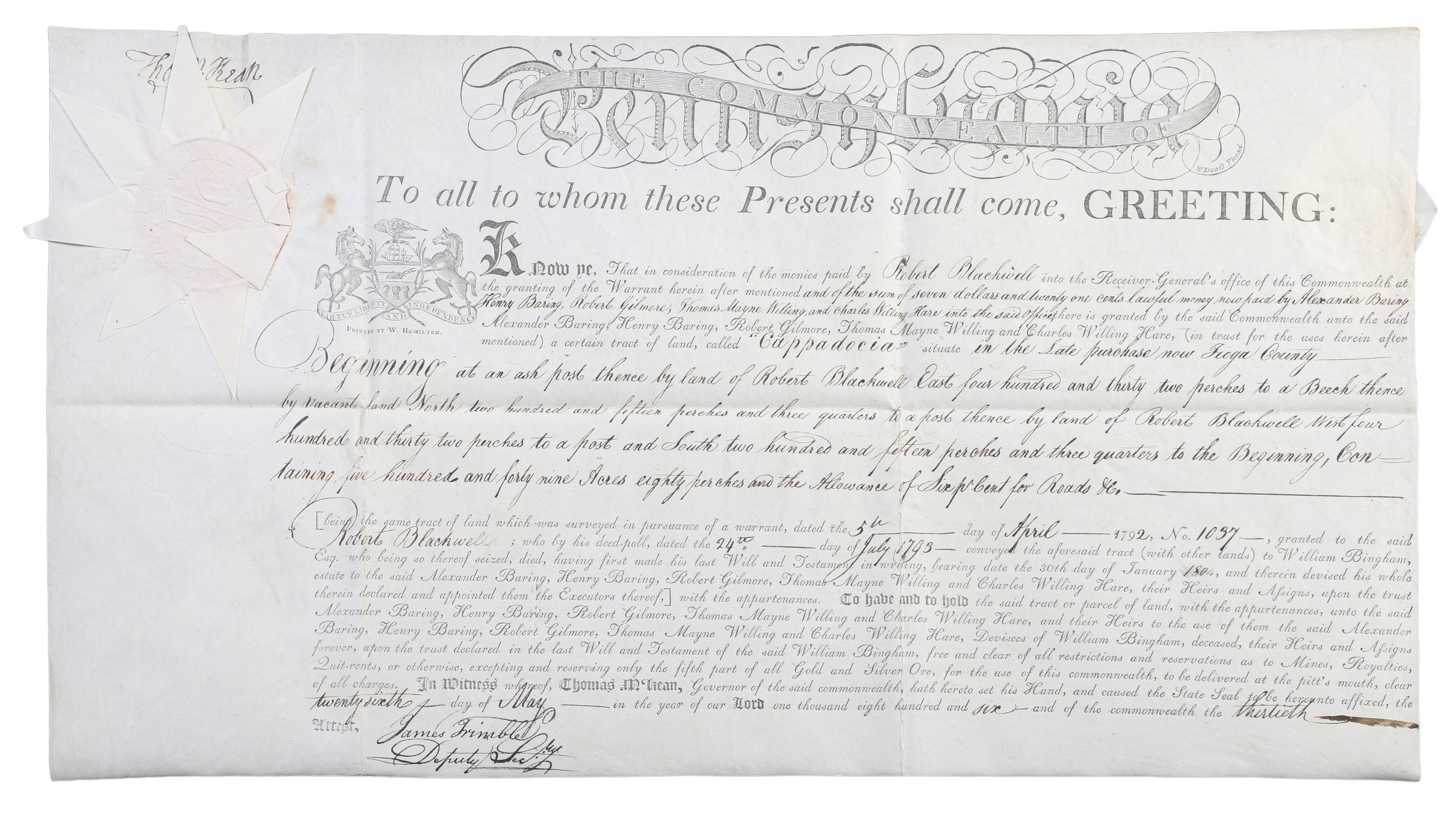 A Pennsylvania land grant on