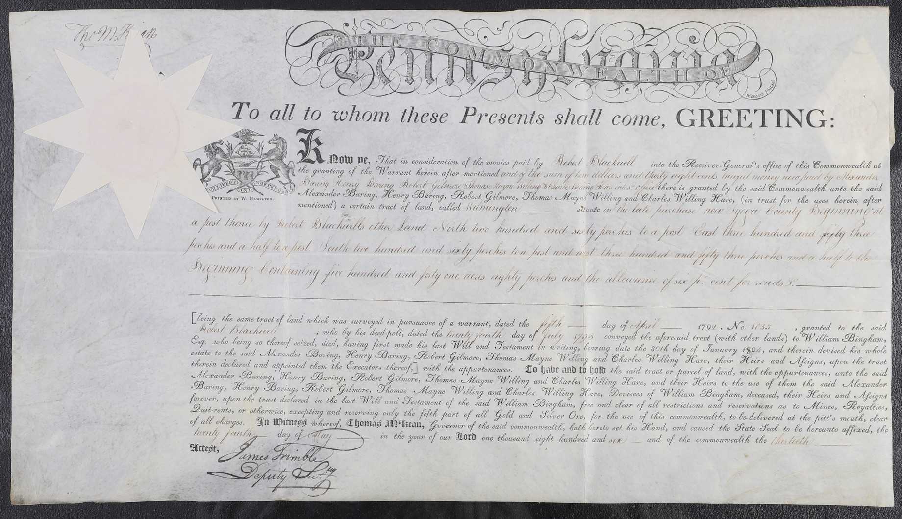 A Pennsylvania land grant on