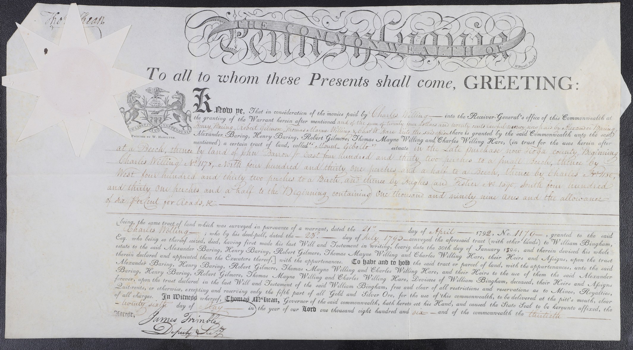 A Pennsylvania land grant on