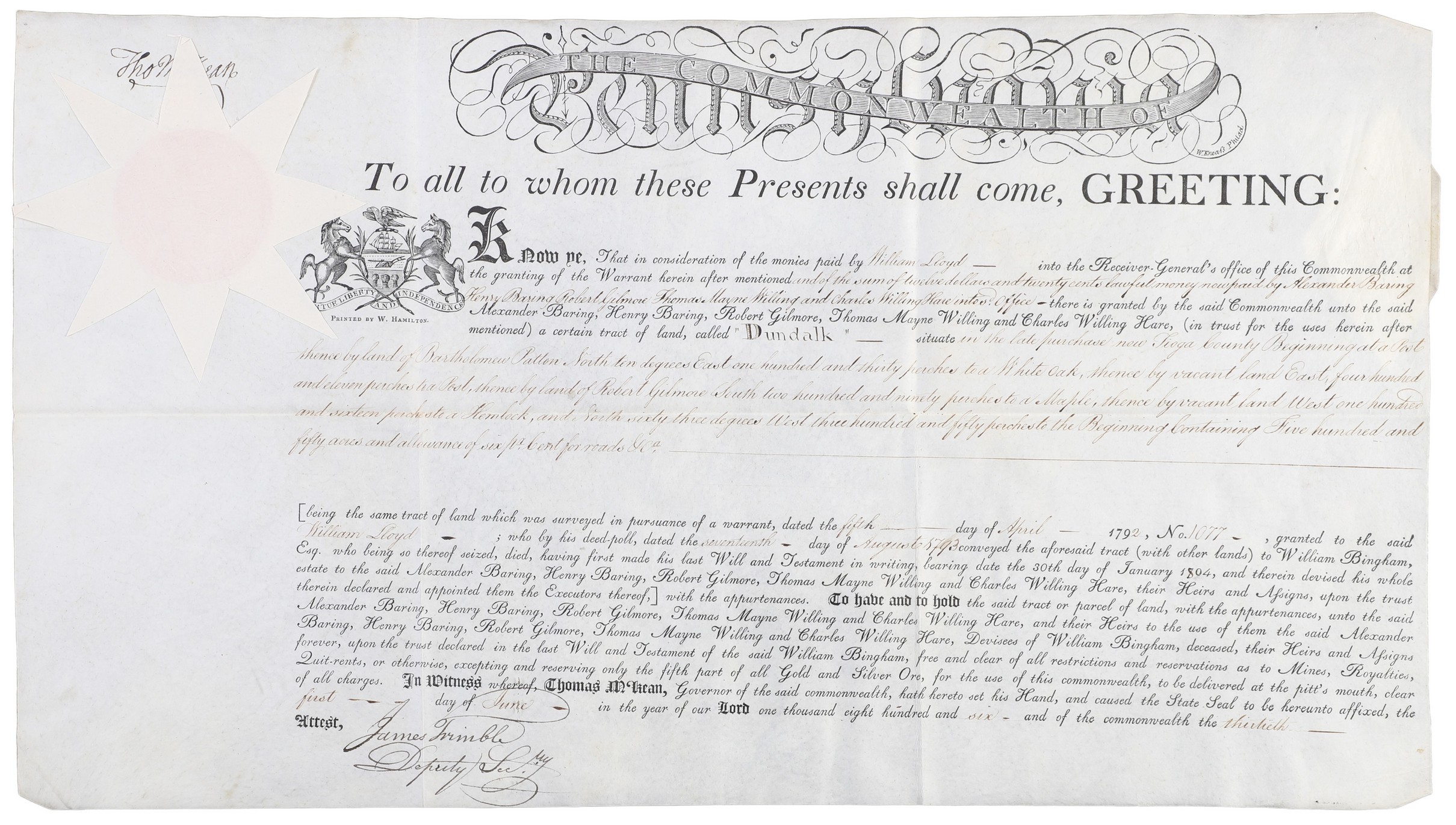 A Pennsylvania land grant on
