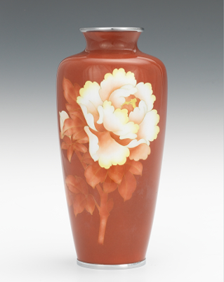 A Peony Flower Cloisonne Vase