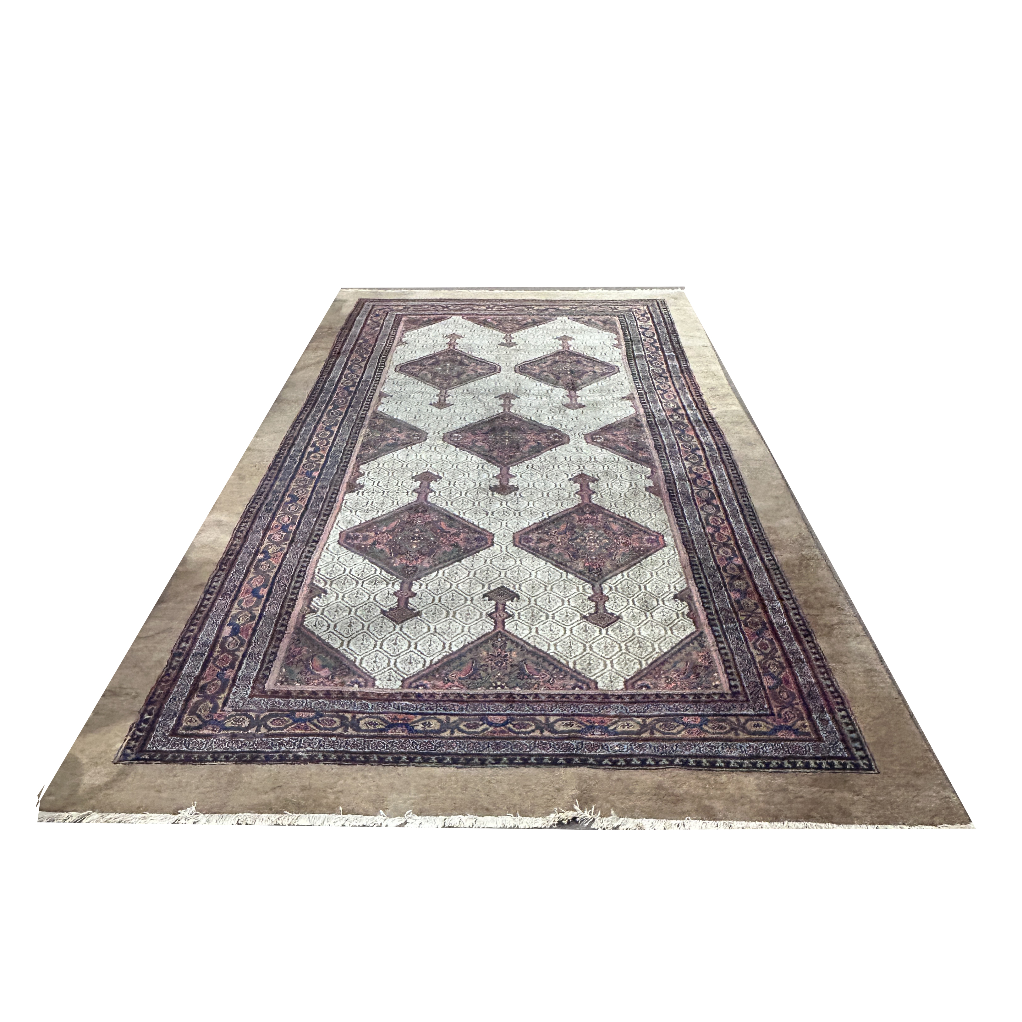 A PERSIAN CAMEL HAIR CARPET A