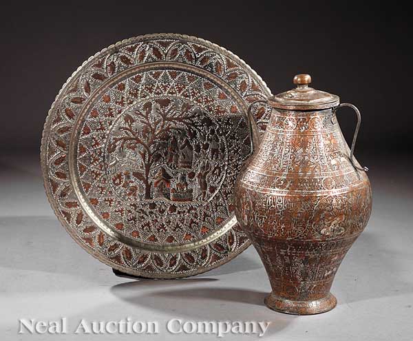 A Persian Copper and Silver Olive
