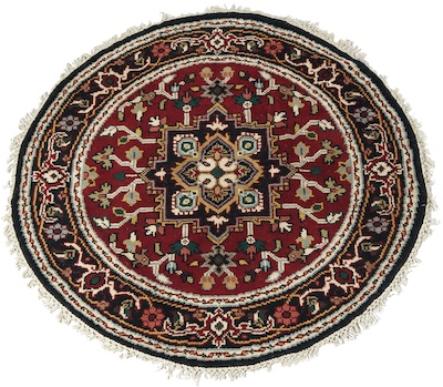A Persian Heriz Round Rug Apprx.