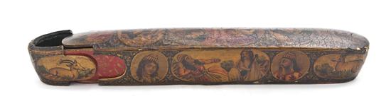 A Persian Lacquered Wood and Papier