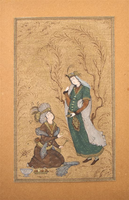 A Persian Miniature Painting on
