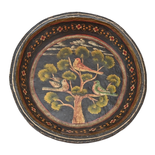 A Persian papier-mâché charger,