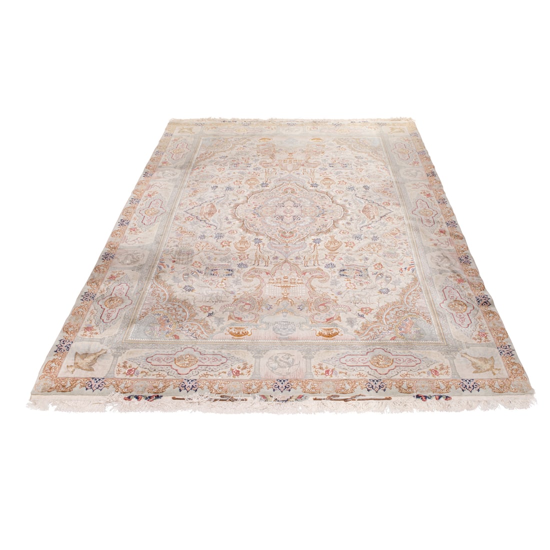 A PERSIAN PART SILK TABRIZ
