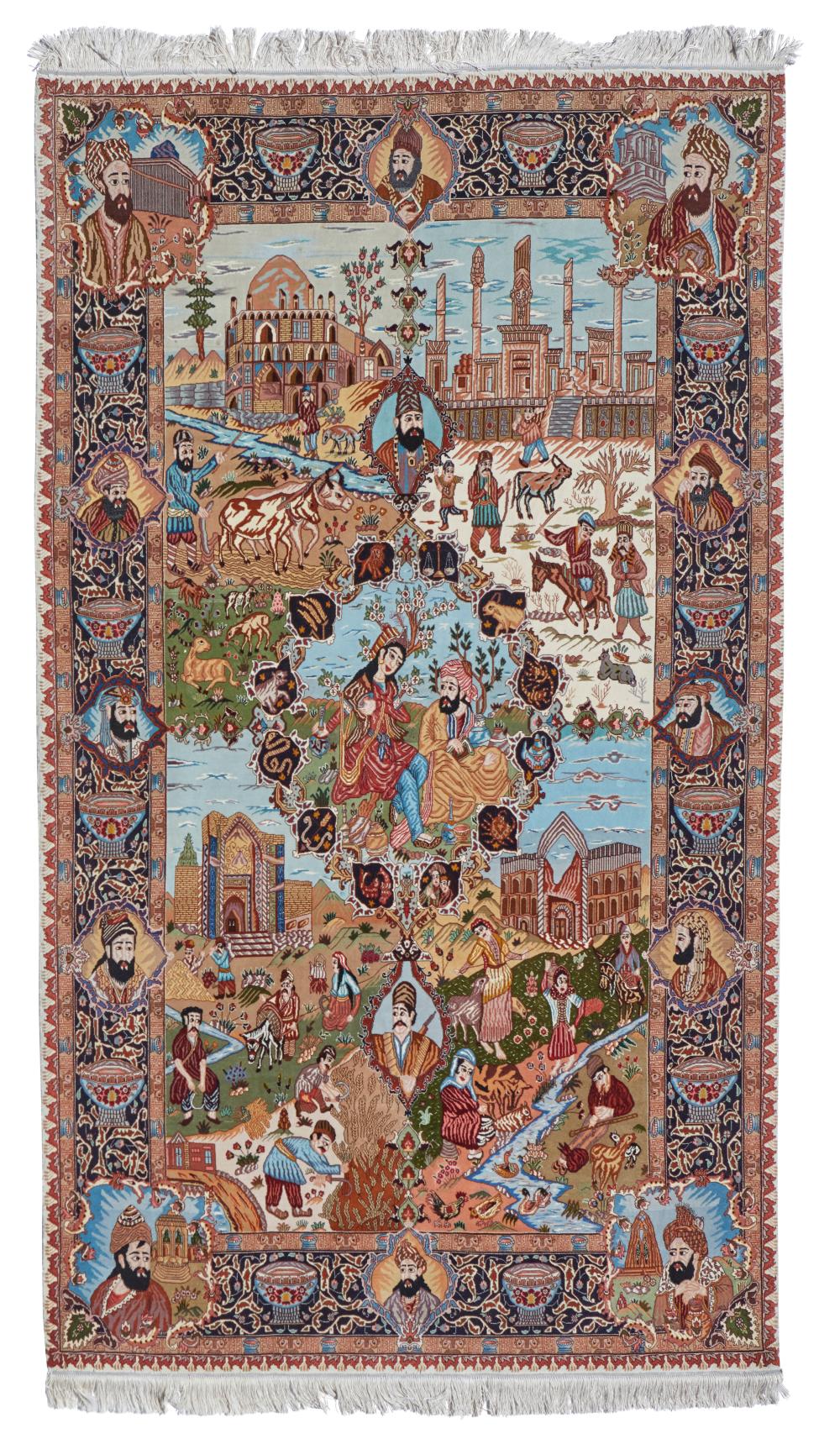 A PERSIAN PICTORIAL RUGA Persian