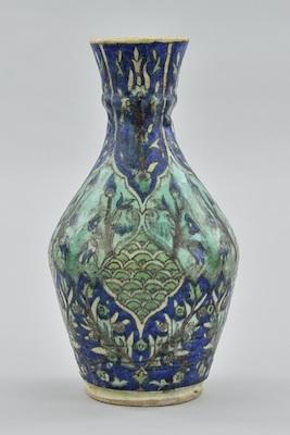 A Persian Pottery Vase Glazed