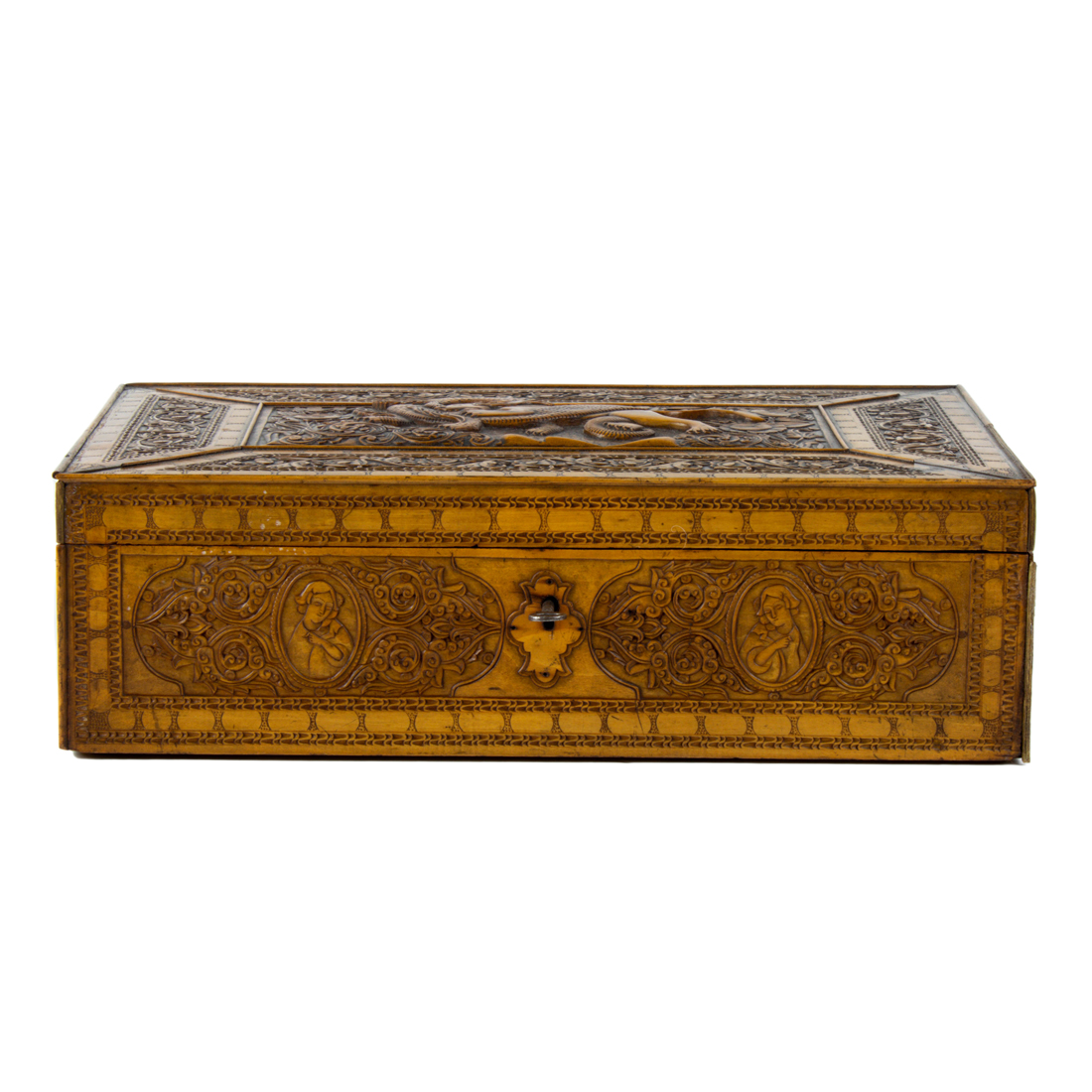 A PERSIAN QAJAR CARVED FRUITWOOD