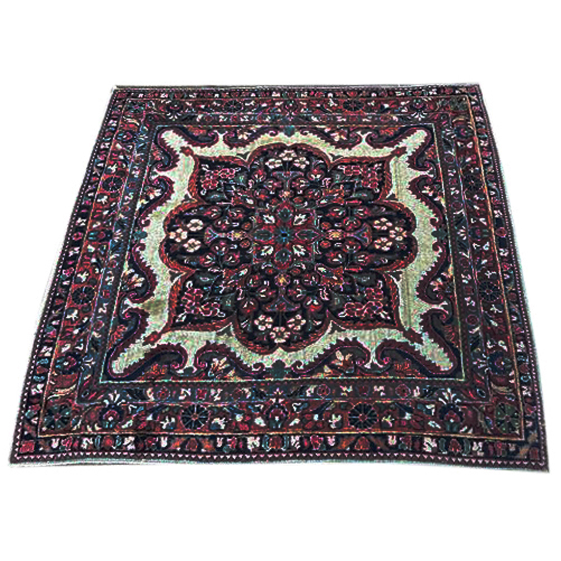 A PERSIAN SAROUK MAT A Persian