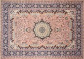 A PERSIAN SILK AND WOOL POURNA