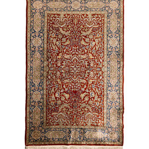 A Persian Silk Rug 20th Century 6