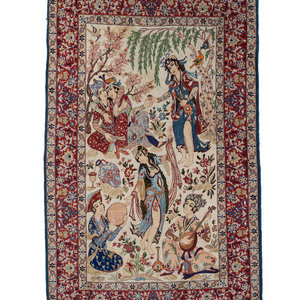 A Persian Silk Rug 20th Century