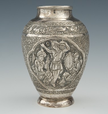 A Persian Silver Vase Apprx. 4"H