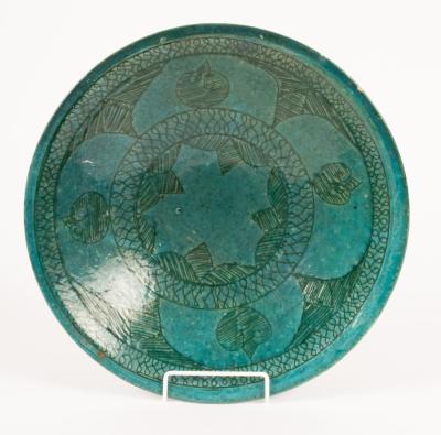 A Persian turquoise glazed
