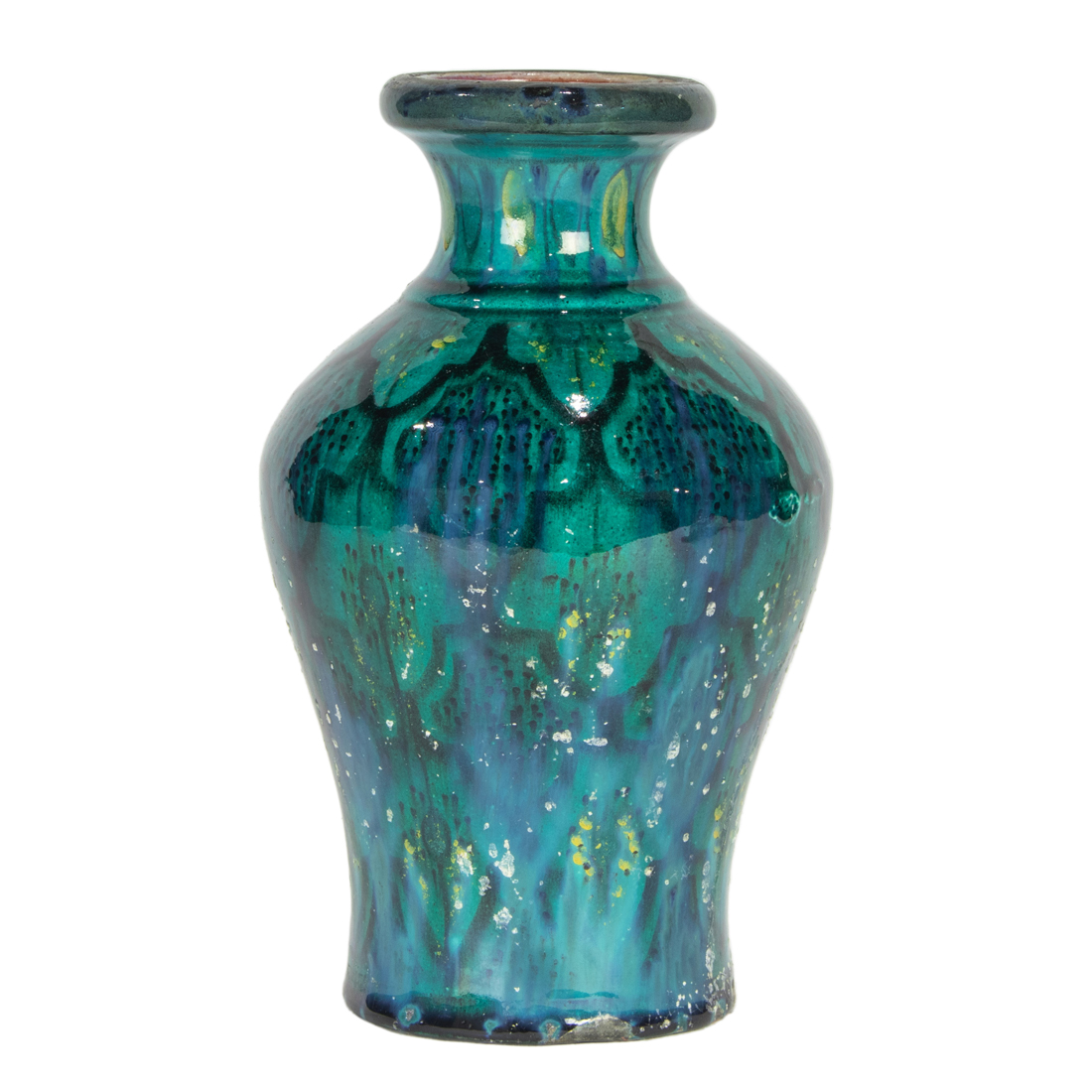 A PERSIAN TURQUOISE GLAZED VASE A