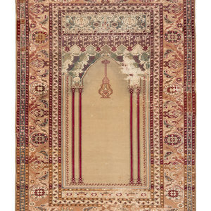 A Persian Wool Prayer Rug Late 19th
