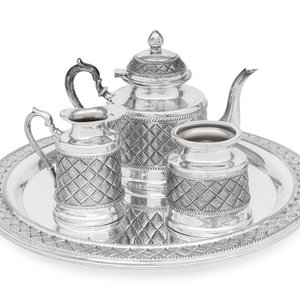 A Peruvian Silver Four-Piece Tea
