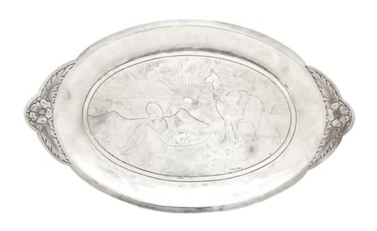 A Peruvian Sterling Silver Tray