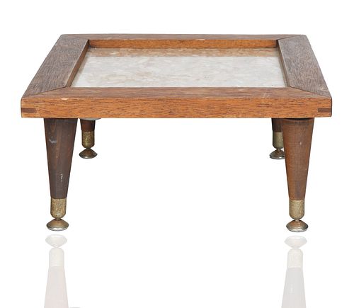 A PETITE MID-CENTURY WOOD AND