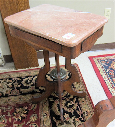 A PETITE VICTORIAN MARBLE-TOPPED