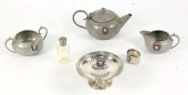 A pewter tea set of Masonic in