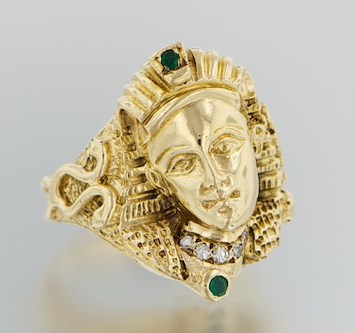 A Pharaoh Design Ring with Diamonds
