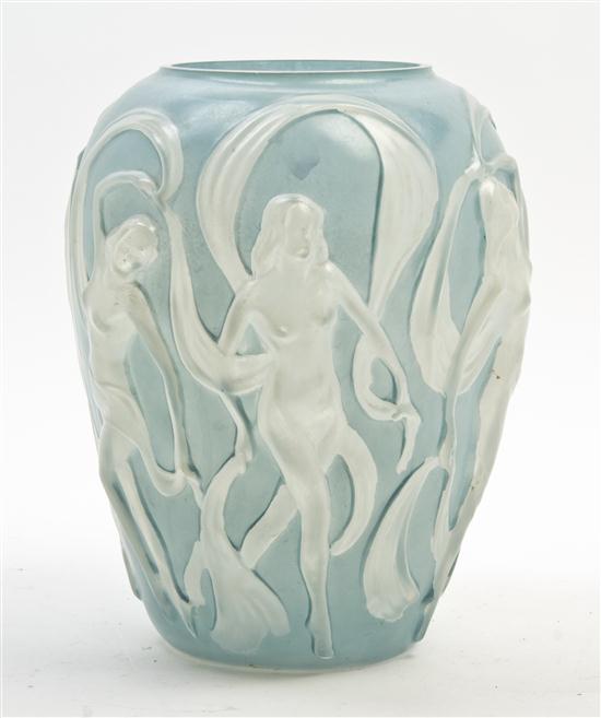 A Phoenix Molded Glass Vase of