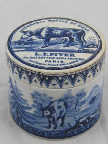 A pictorial pot with lid for L.T.