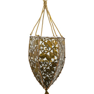 A Pierced Gilt Metal and Silk