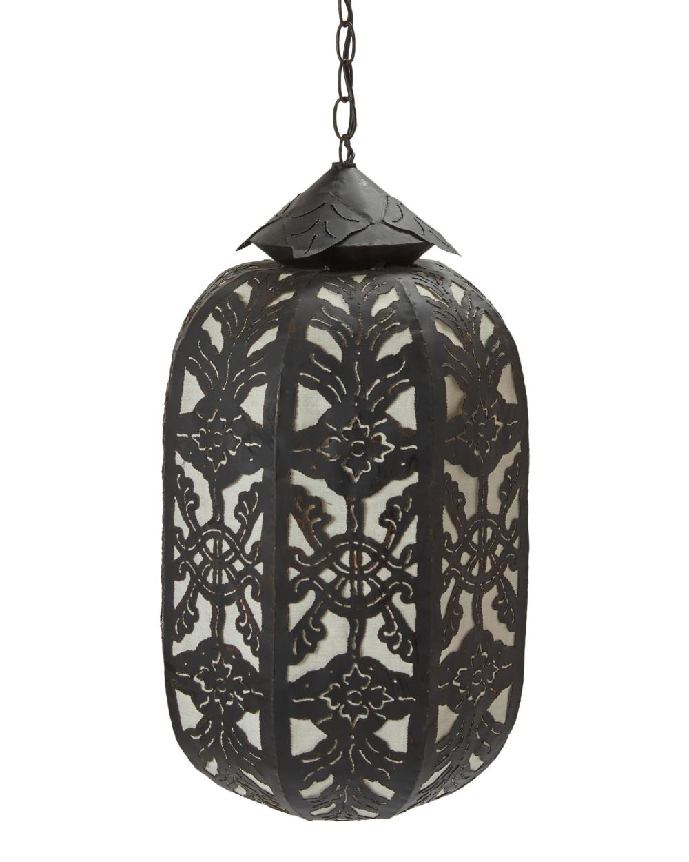 A PIERCED IRON LANTERN PENDANT