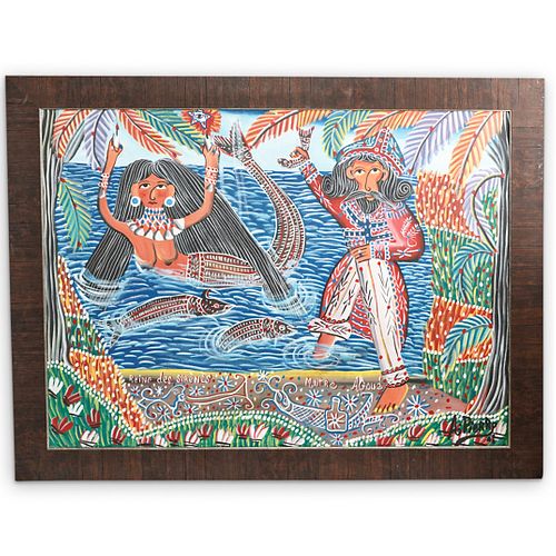 A. PIERRE (HAITIAN) SIGNED PAINTING