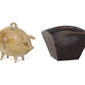 A Piggy Bank and a Wood Basket