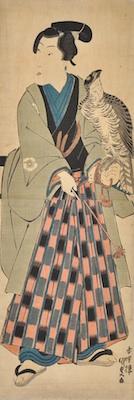 A Pillar Woodblock Print by Utagawa