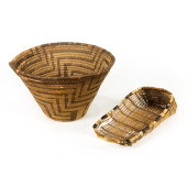 A PIMA BASKET AND A MINIATURE