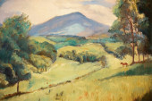A. PINE SIGNED OIL PAINTING HI