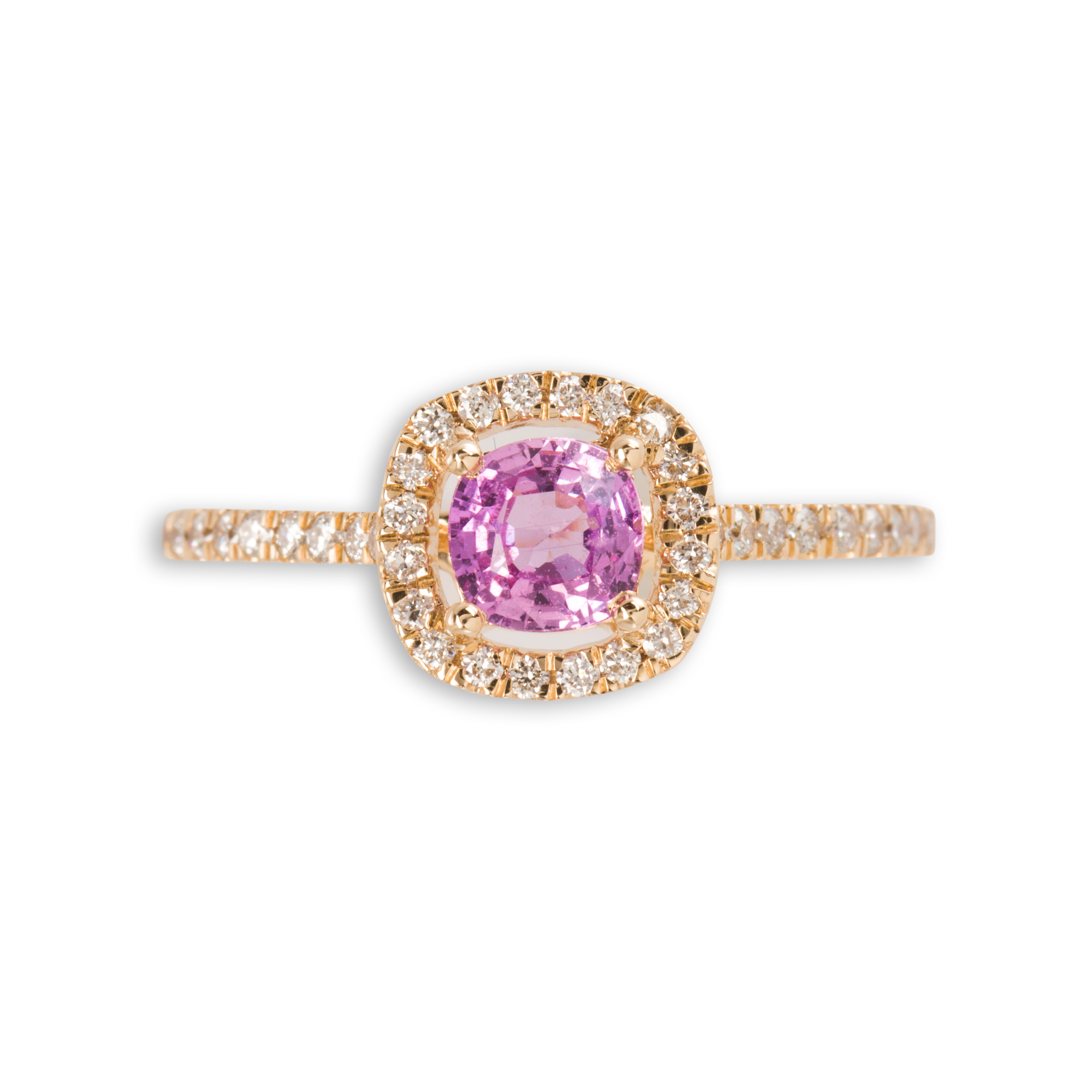 A PINK SAPPHIRE, DIAMOND AND