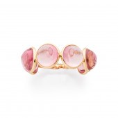 A PINK TOURMALINE AND EIGHTEEN