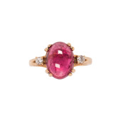 A PINK TOURMALINE, DIAMOND AND
