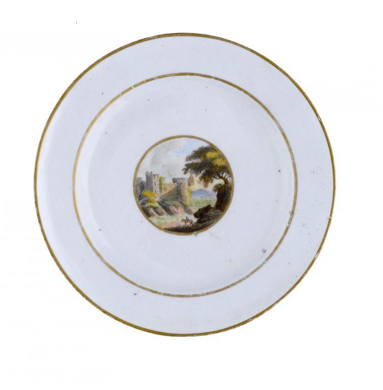 A PINXTON PLATE painted with a