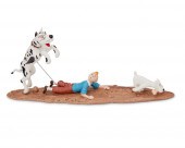 A PIXI "TINTIN" FIGURINE SCENE